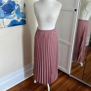 Max Studio | Red and White Midi Skirt |